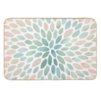 Floral Bloom Pattern, Coral, Peach, Green  Toxin-Free Bath Mat