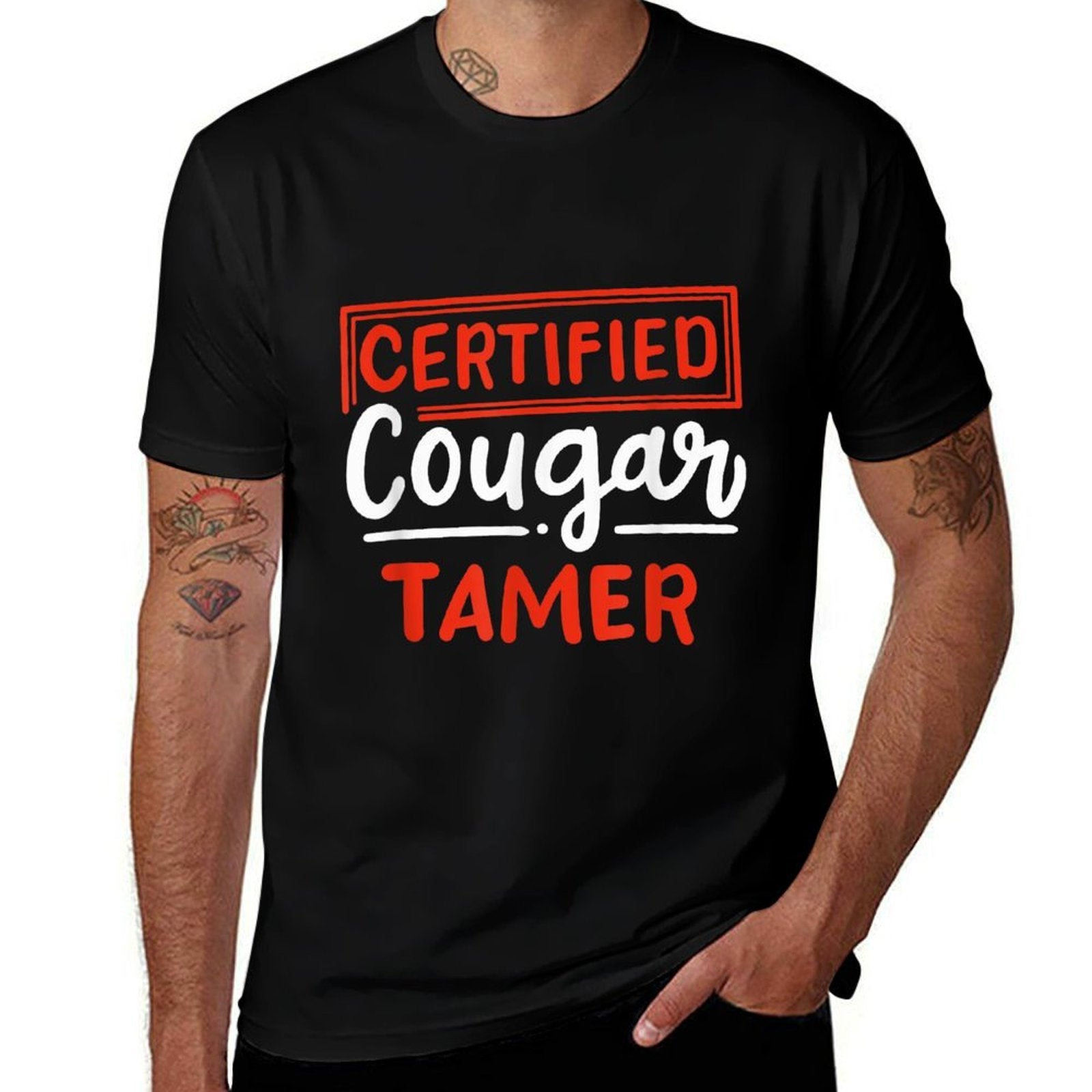 Certified Cougar Tamer for Cougar Hunter  Moisture-wicking T-Shirt
