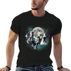 Funny Three Dog Moon, 3 Harlequin Great Dane, Weird Meme Men Women Kids  Heathered Texture T-Shirt