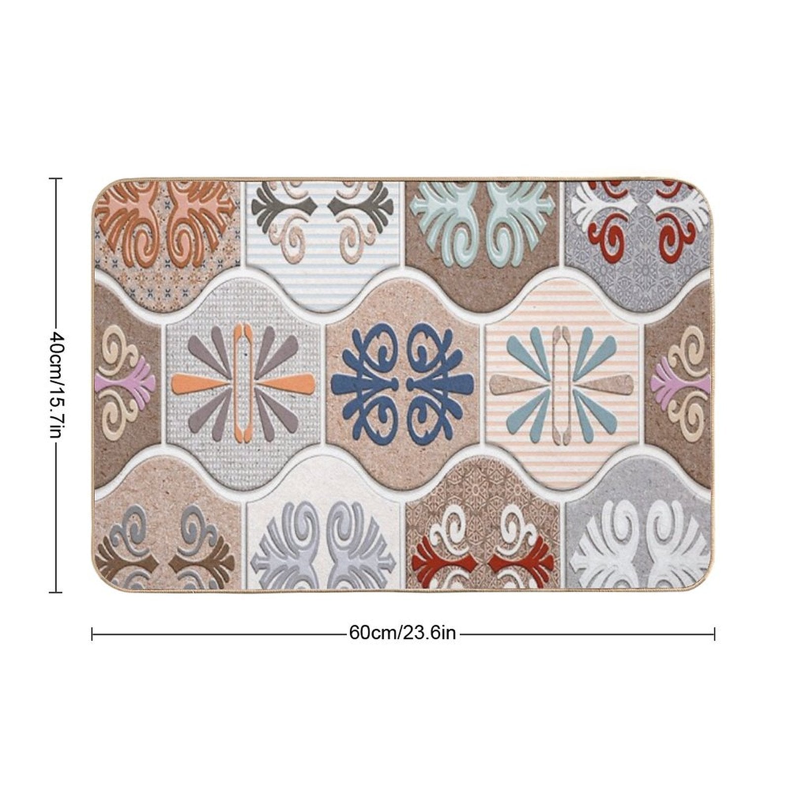 Wall Tils Elevation Design with Great Digital Art Work  Easy To Clean Bath Mat