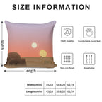 Tatooine Sunset Soft Hidden Zipper Throw Pillow