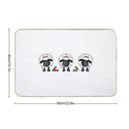 Christmas Sheep Trio With Wool - Shelby  Toxin-Free Bath Mat