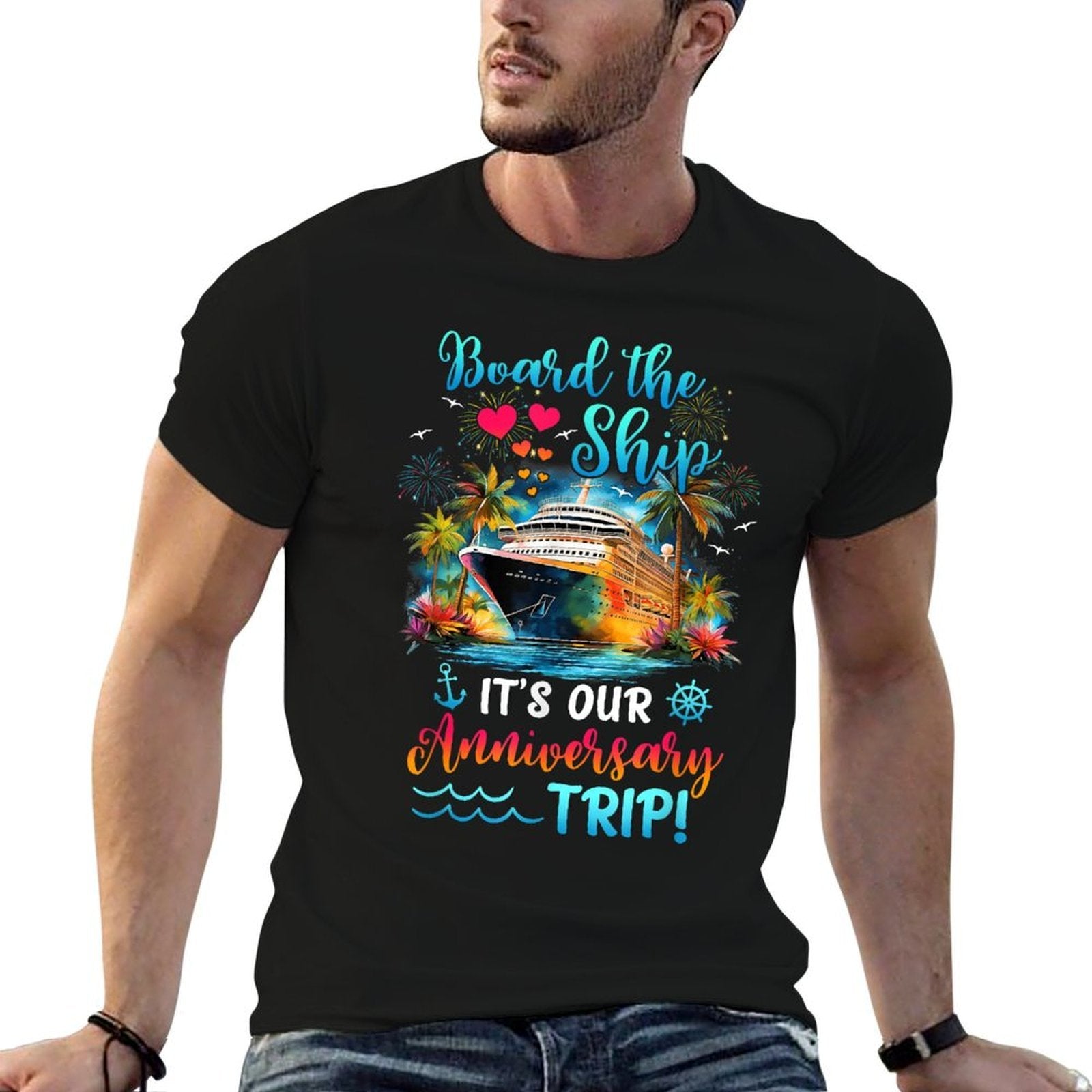 Its Our Anniversary Trip Couples Matching Marriage Cruise  Stretchy T-Shirt