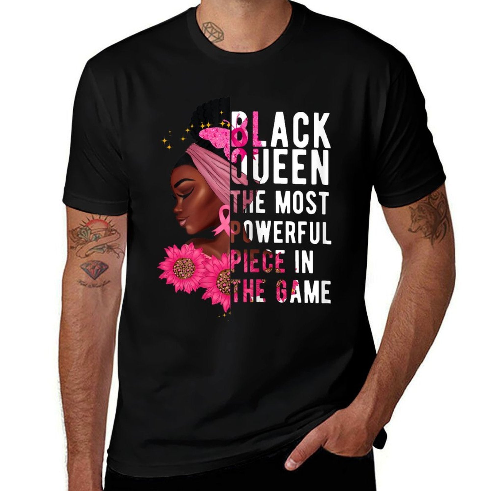 Black Queen The Most Powerful Piece In The Game Afro Women  Easy-care T-Shirt