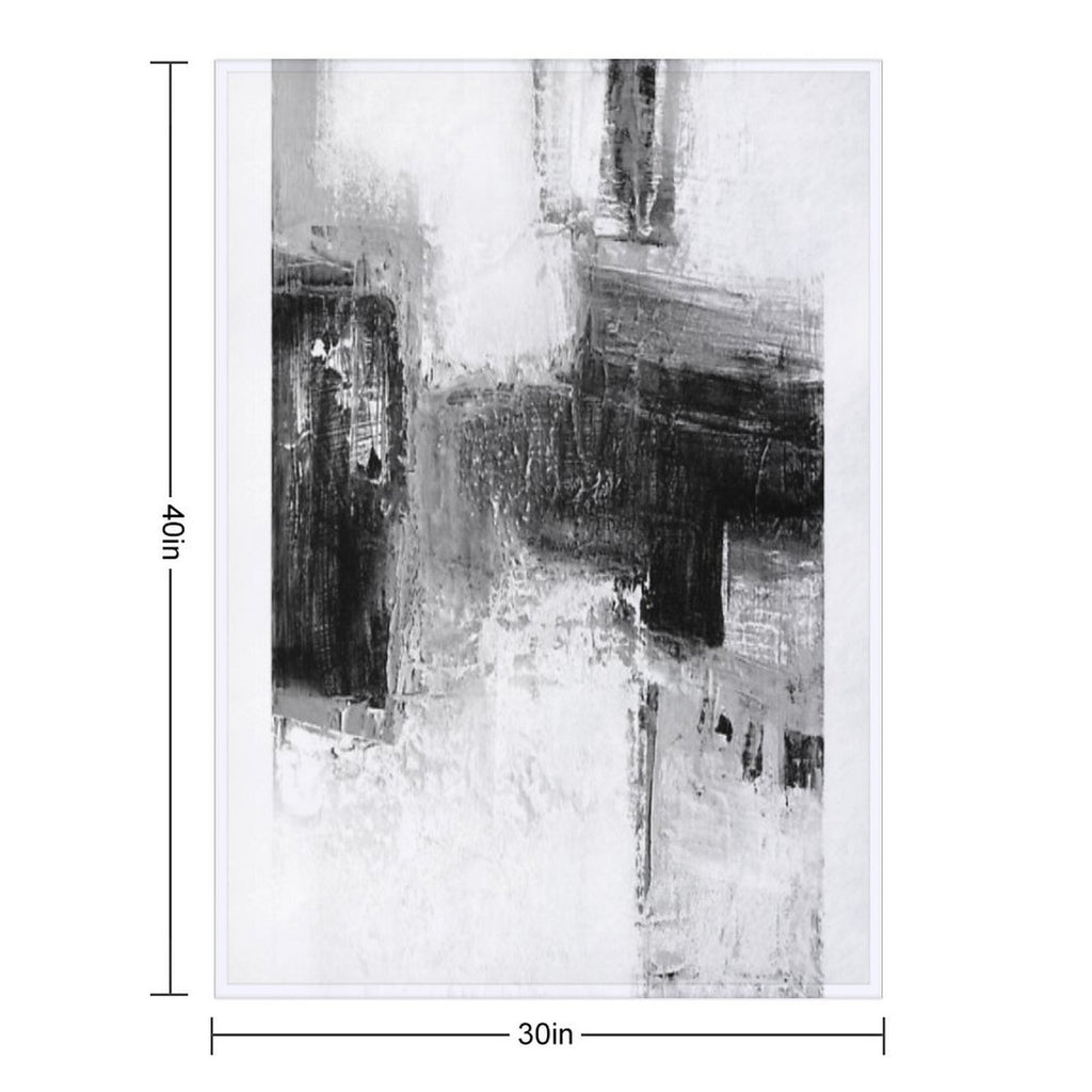 Black White Abstract Sustainable Throw Blanket