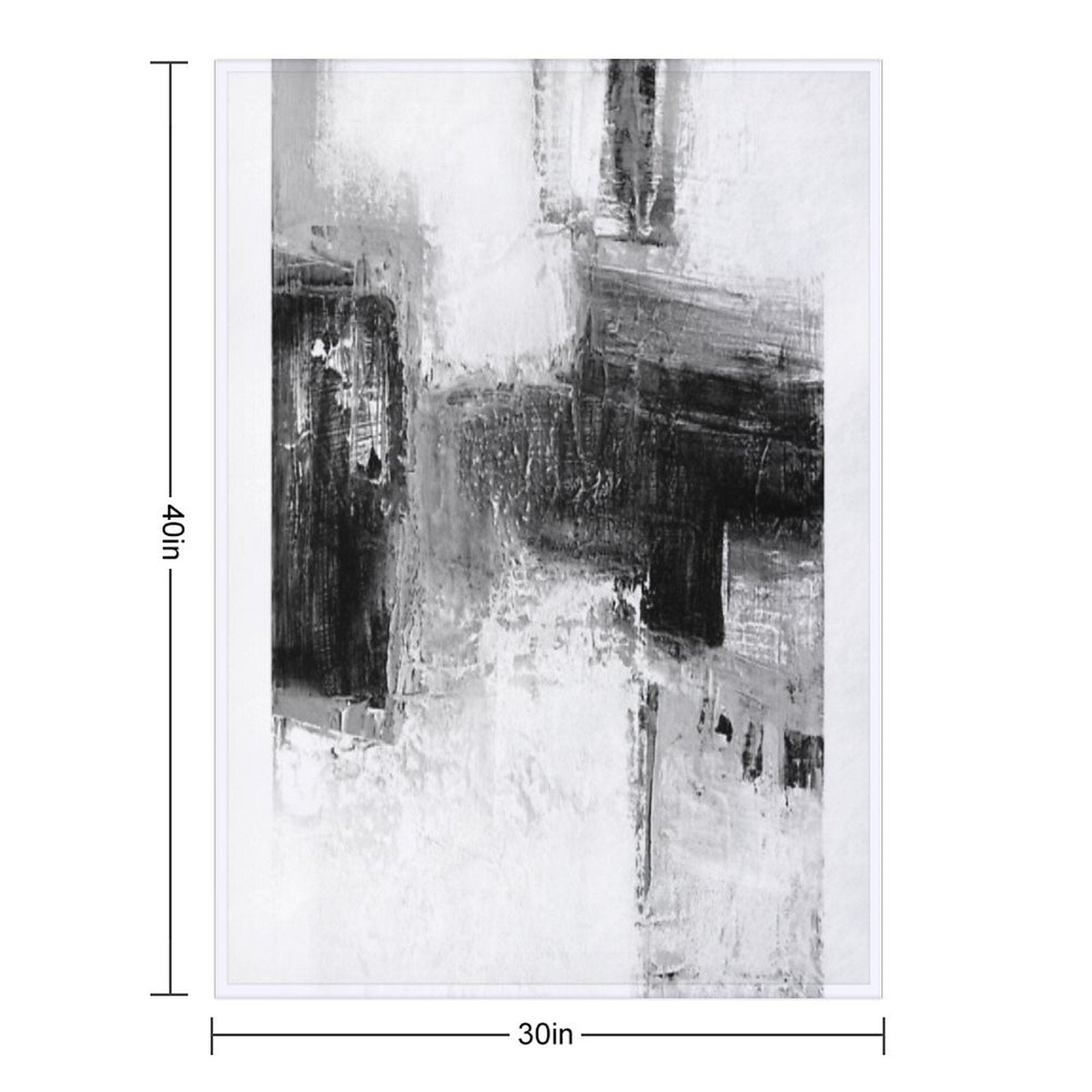 Black White Abstract Sustainable Throw Blanket