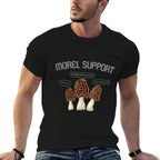 Funny MOREL SUPPORT - Funny Morel Mushroom Meme  Heathered Texture T-Shirt