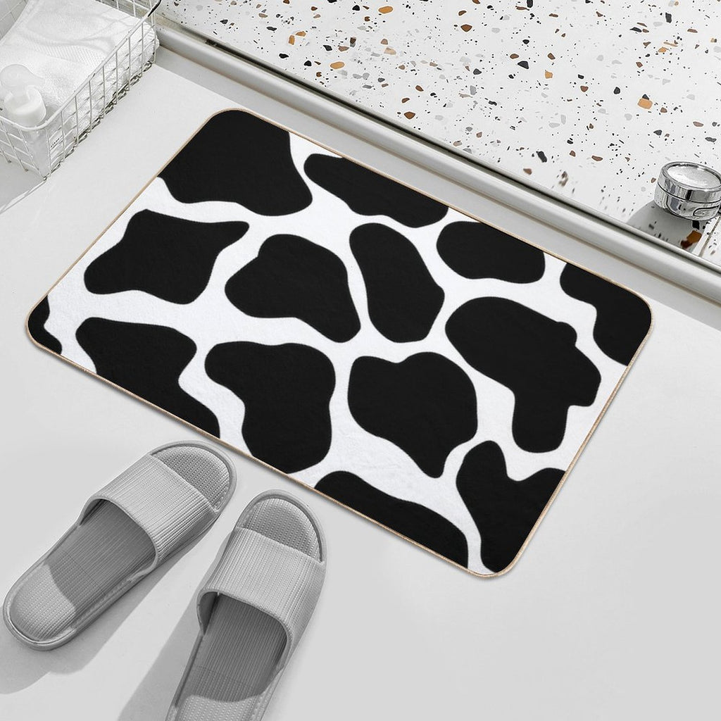 Cow Print Pattern  Black And White  Dirt-Trapping Bath Mat