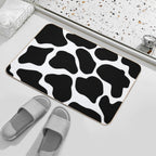 Cow Print Pattern  Black And White  Dirt-Trapping Bath Mat