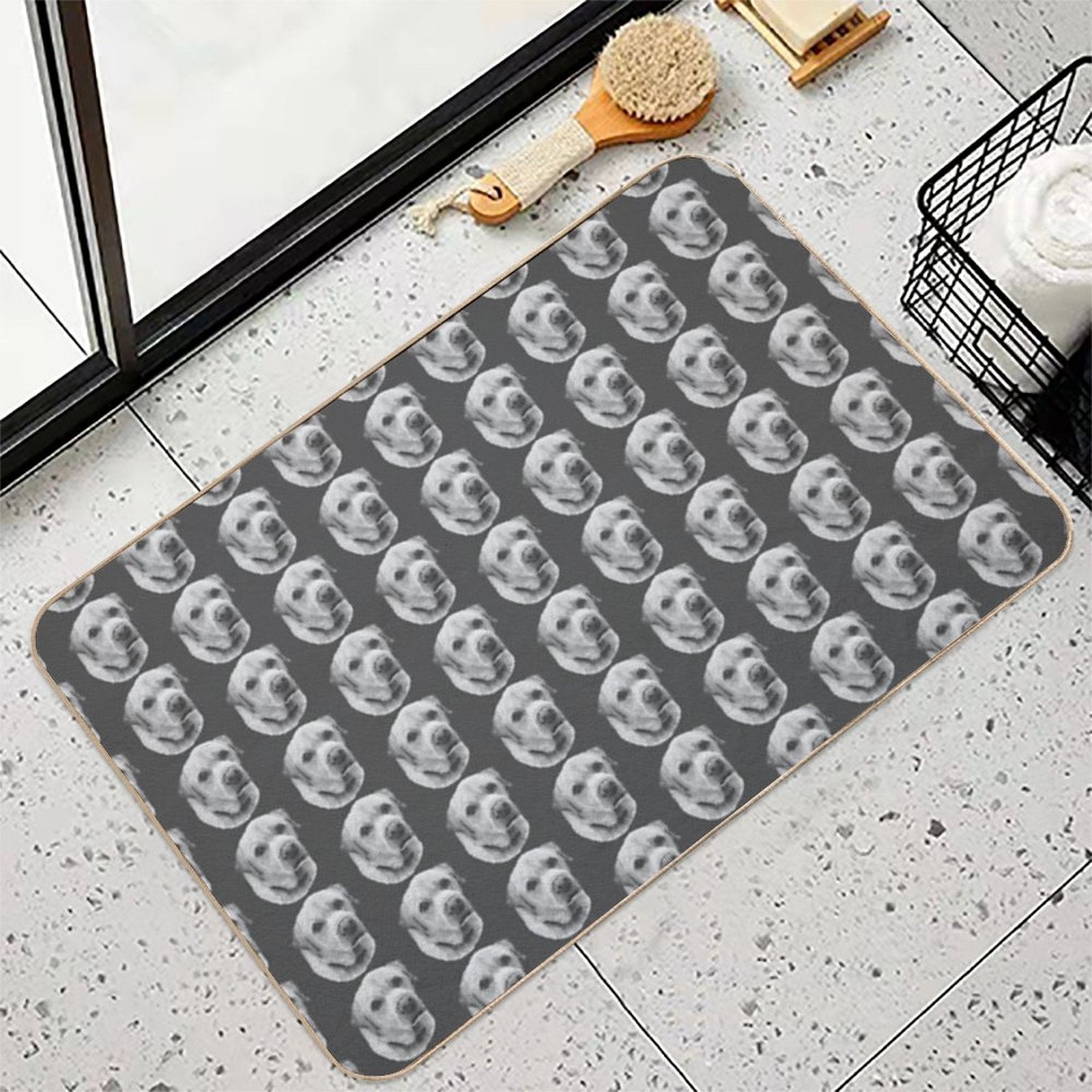 Monochrome Yellow Labrador  Easy Maintenance Bath Mat