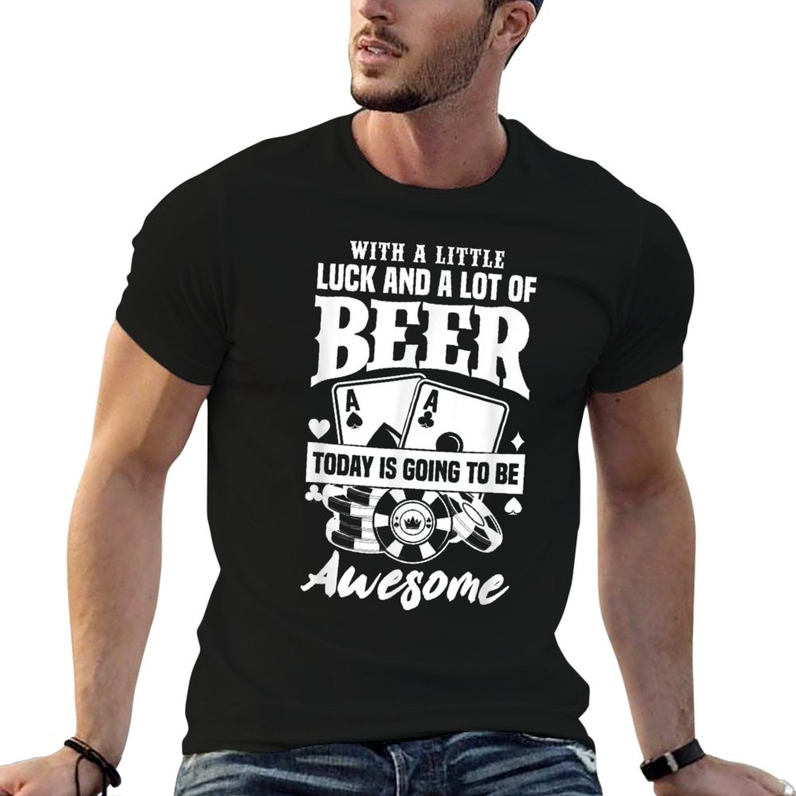 Funny Slot Machine Beer Casino Las Vegas Gambling Gambler Comfortable T-Shirt