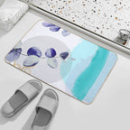 Botanical Boho Cyan Purple  Multi-Purpose Bath Mat