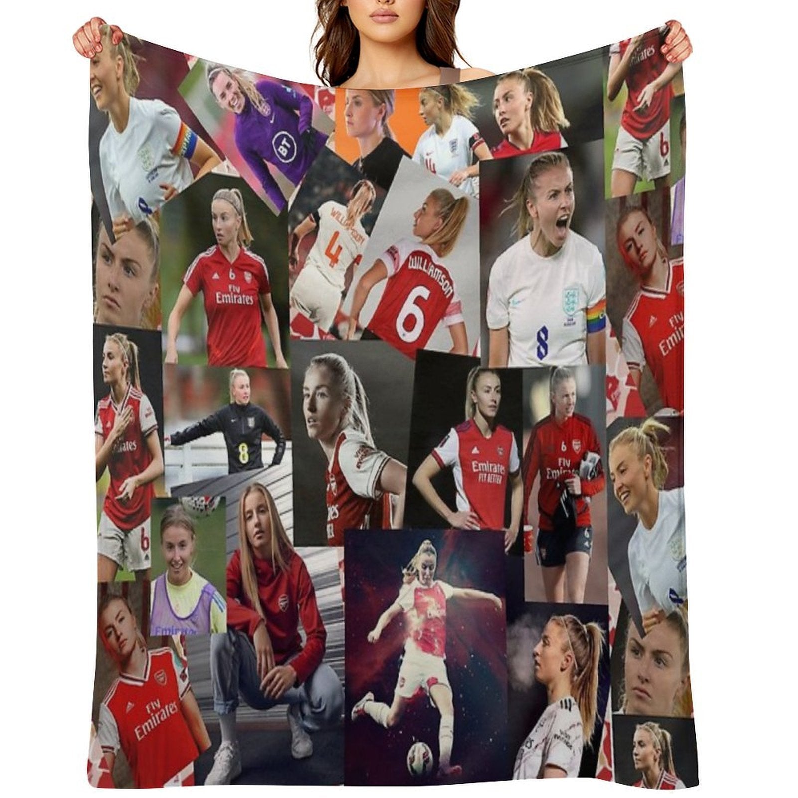 Leah Williamson Beautiful Aesthetic Collage Art Velvety-soft Throw Blanket