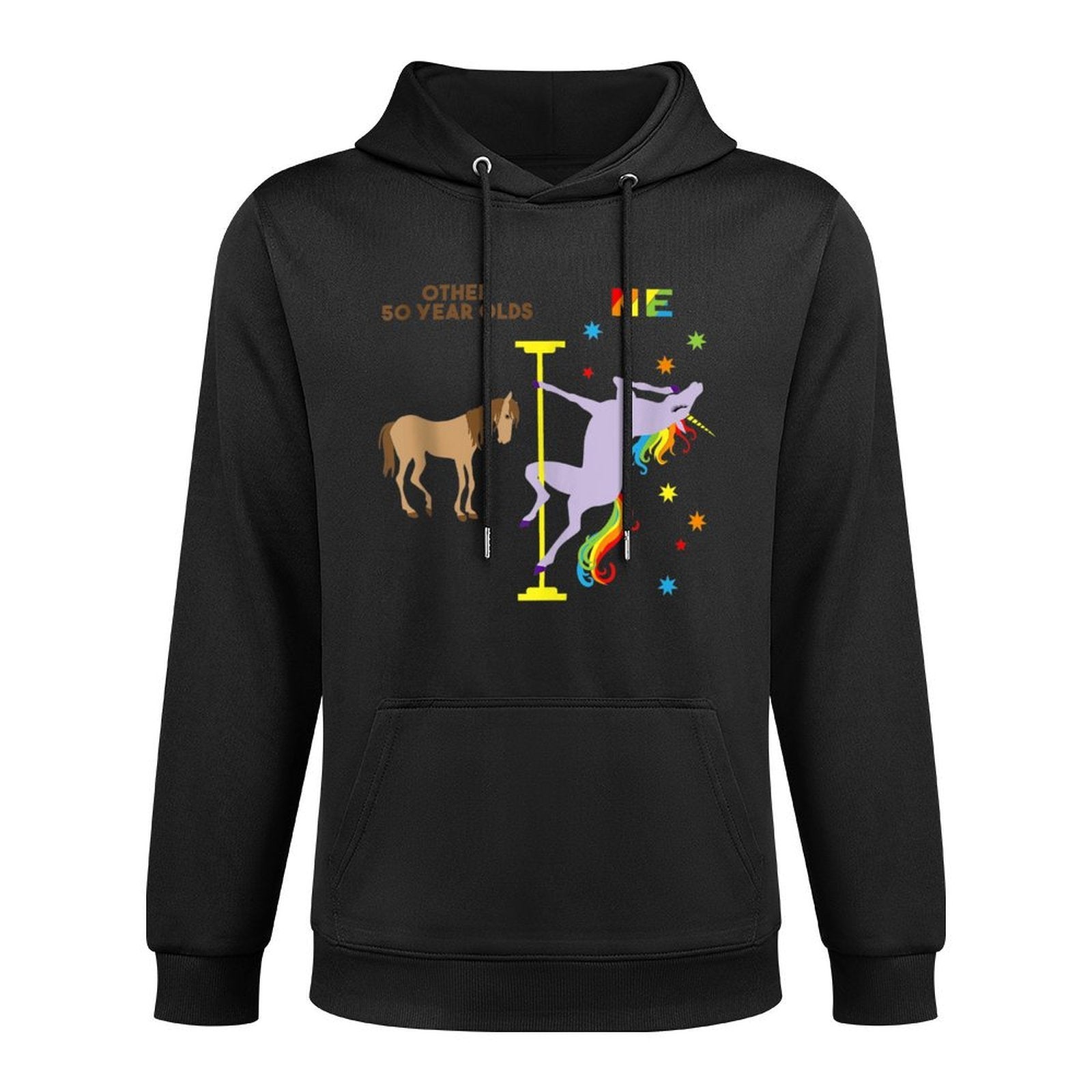 Funny 50th Birthday Gift Rainbow Unicorn 50 Years Old Layering Staple Hoodie