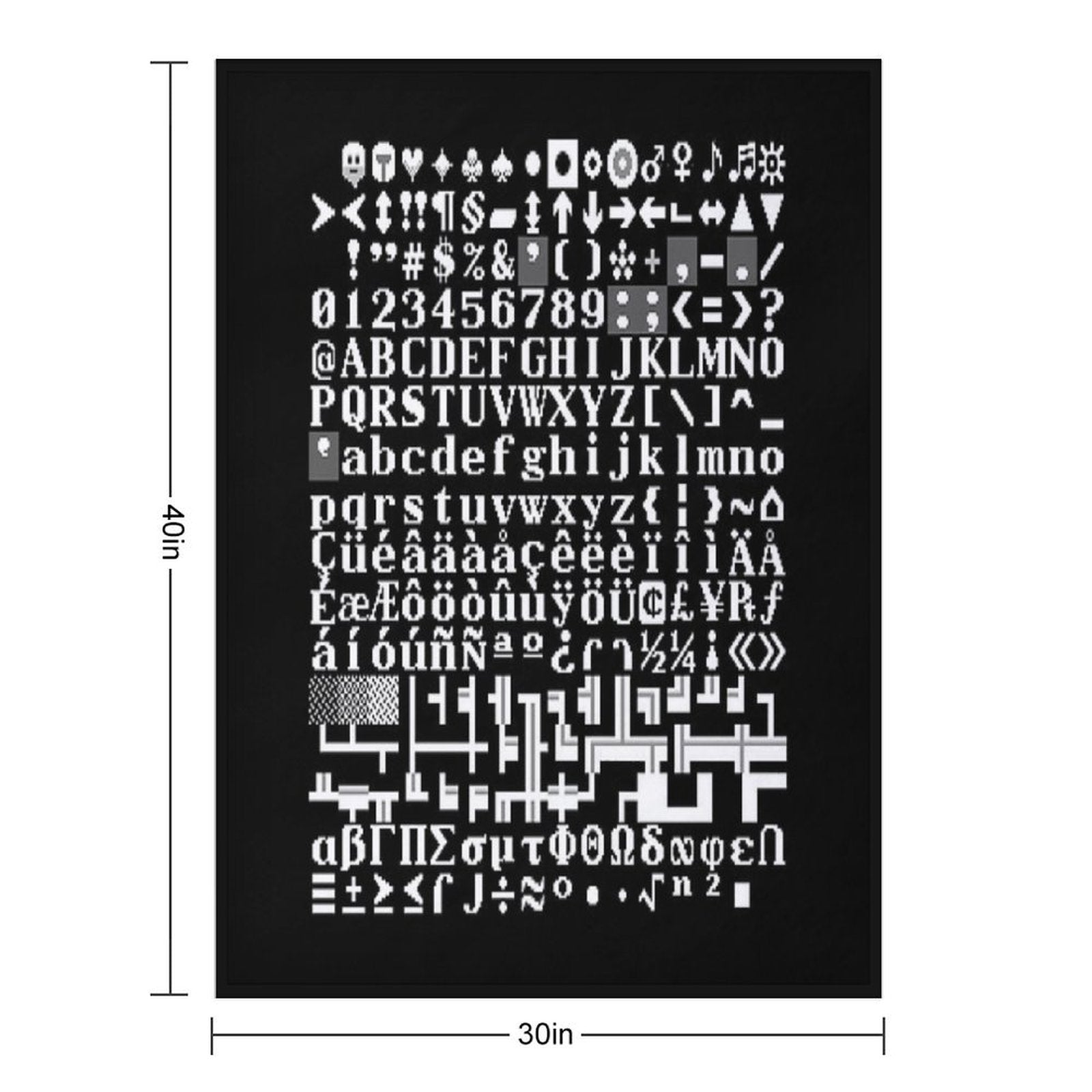 Dwarf Fortress Tile Set FnordSet Multi-functional Throw Blanket