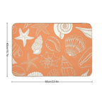Orange Creamiscle Seashells And Starfish Pattern  Odorless Bath Mat