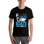 I Like Big Boats And I Cannot Lie Funny Cruise Ship  Heathered Texture T-Shirt