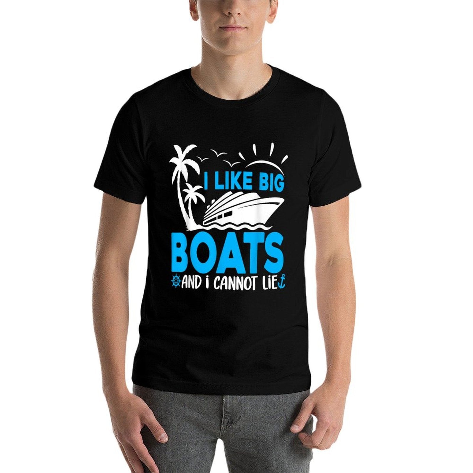 I Like Big Boats And I Cannot Lie Funny Cruise Ship  Heathered Texture T-Shirt