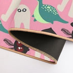 Cute Cryptids (pink)  Rapid-Drying Bath Mat