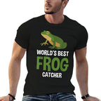 Worlds Best Frog Catcher Gift Boys Girls Kids Frog Hunter  Oversized Silhouette T-Shirt