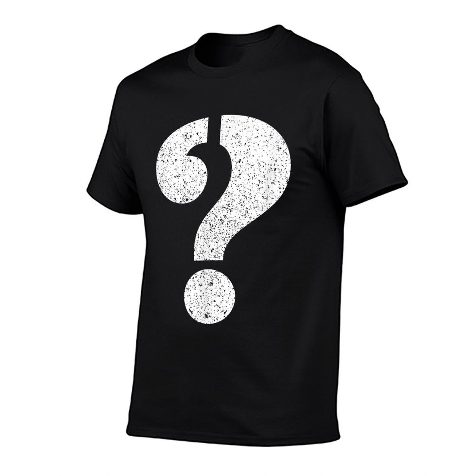 Question Mark Stenciled - Punctuation Funny  Heathered Texture T-Shirt