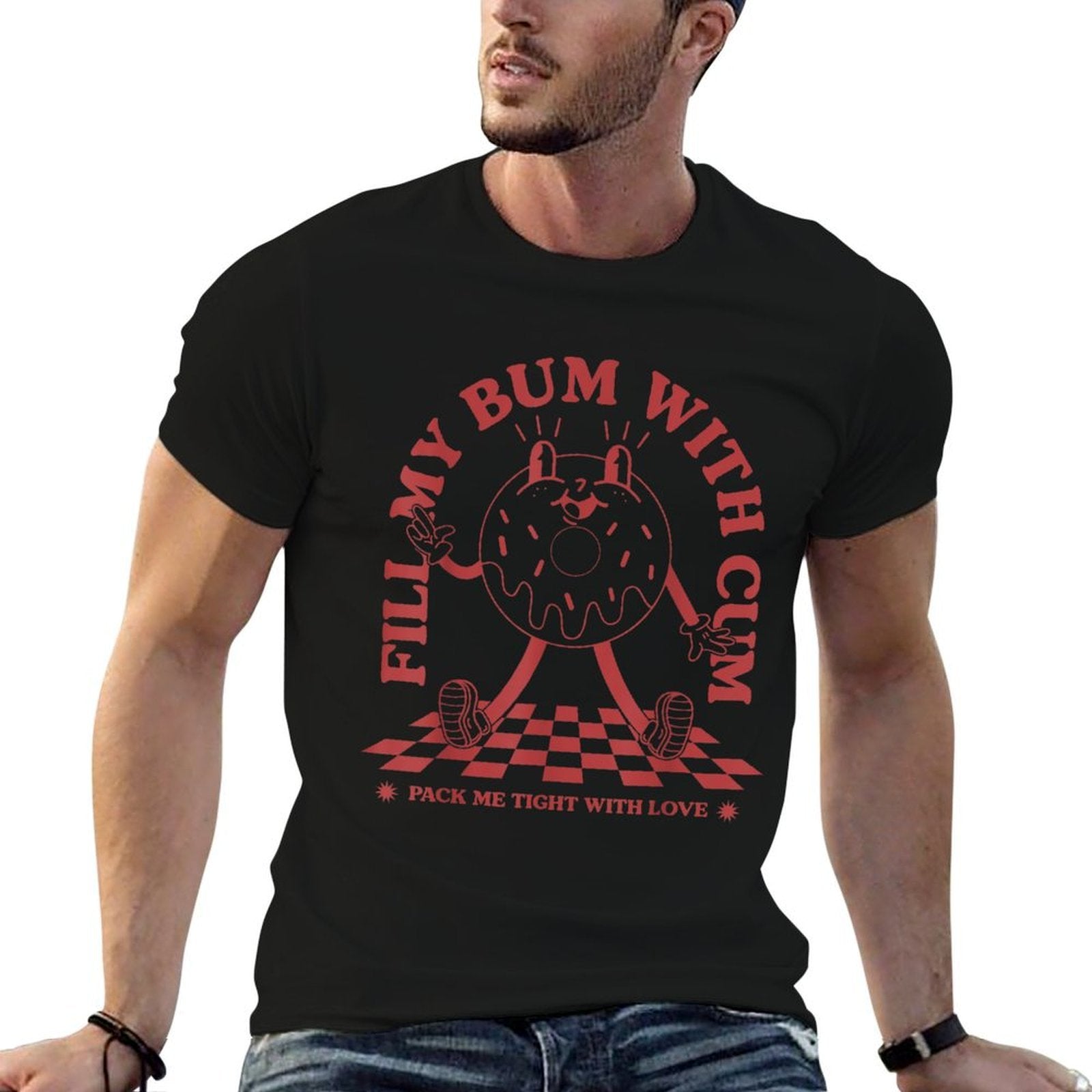 Raunchy Donut Funny Gag Humor Prank Graphic  Relaxed-fit T-Shirt