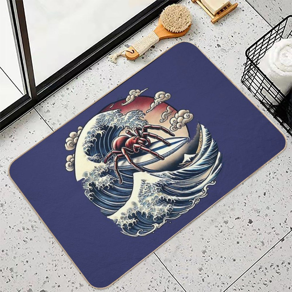 Surfing Spider Arachnid Wipeout!  Non-Slip Bath Mat