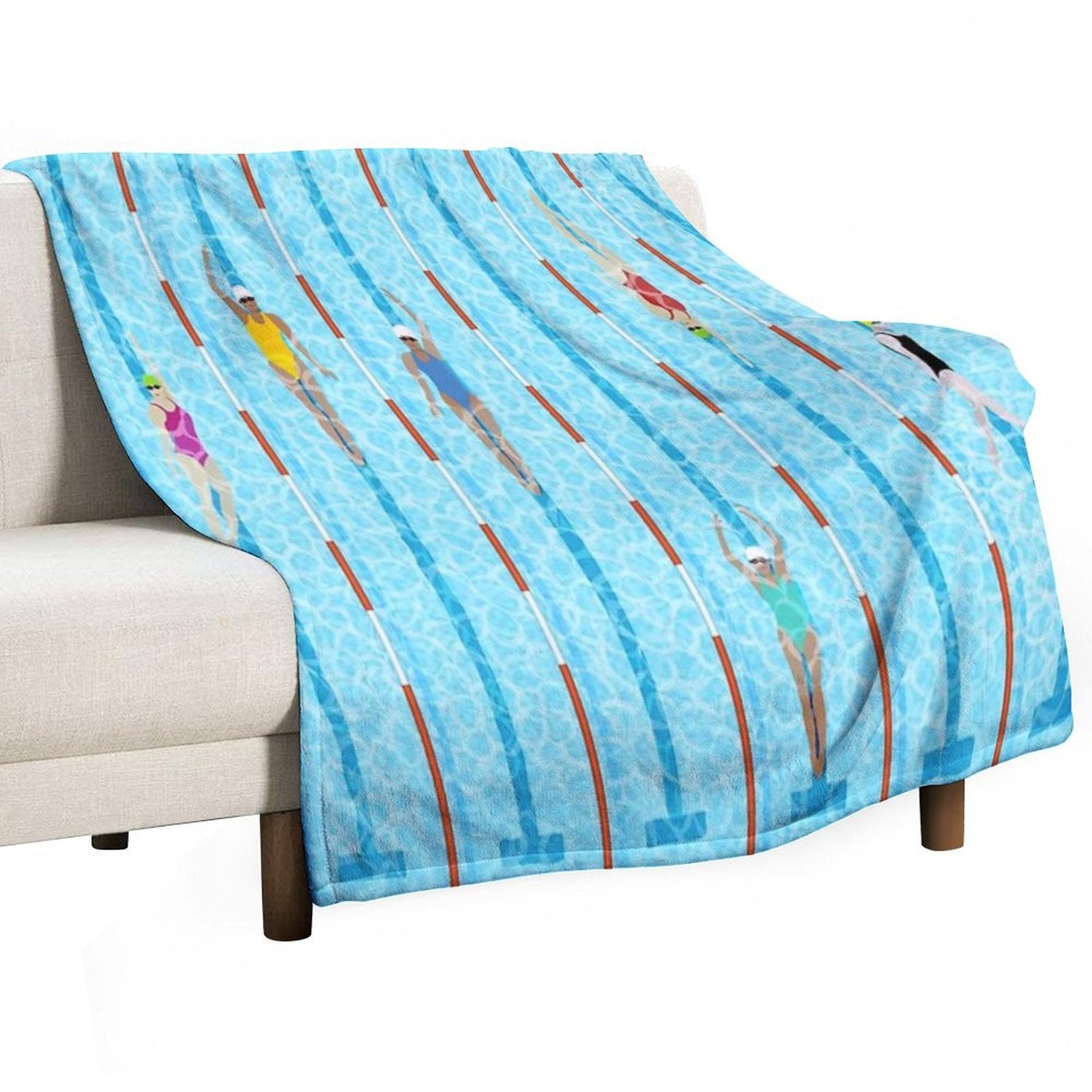 SWIMMERS Easy Care Throw Blanket