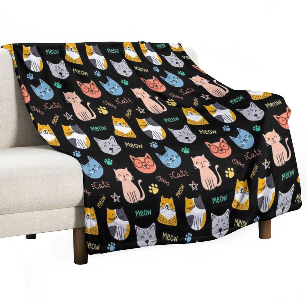 Cats Cats Wrinkle-free Throw Blanket