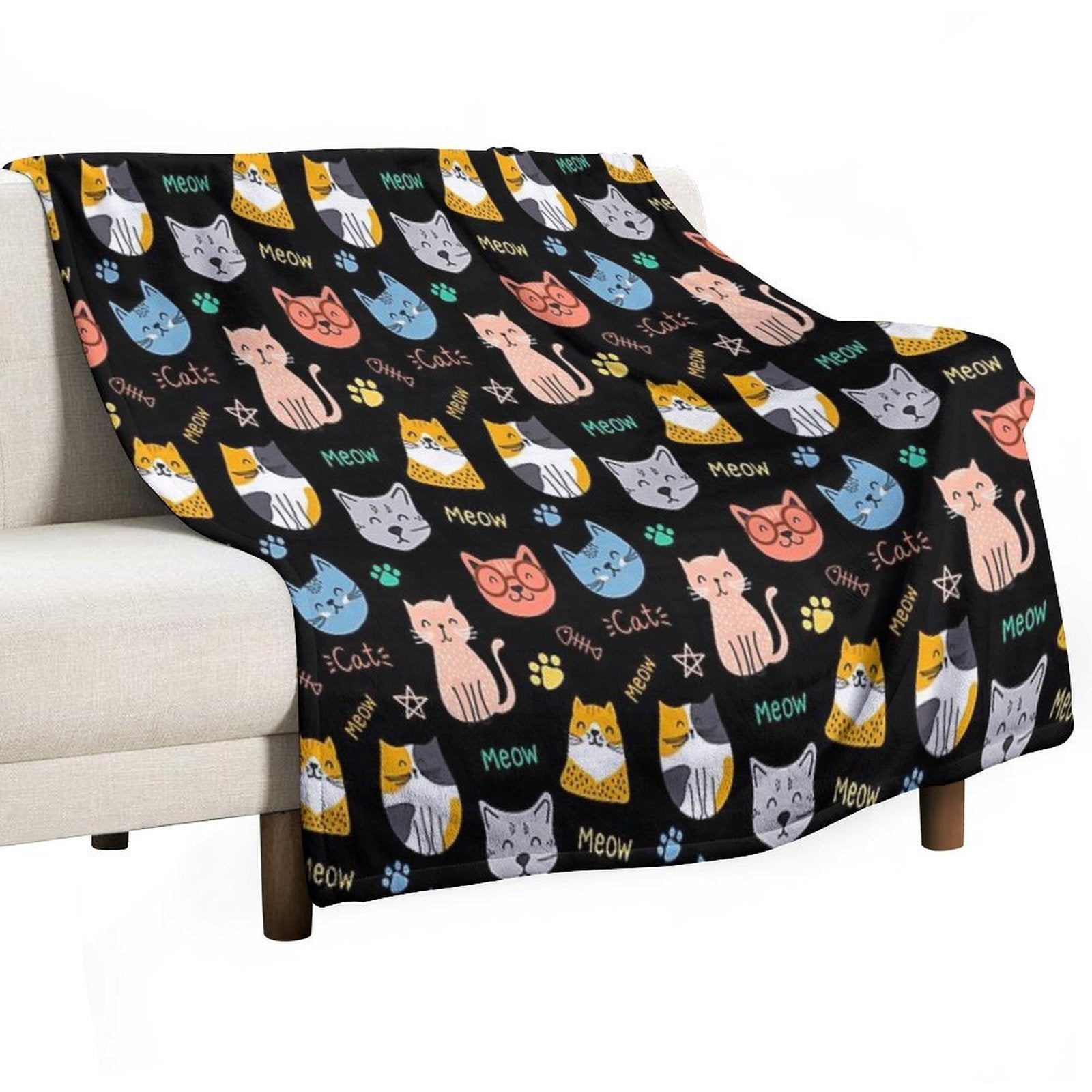 Cats Cats Wrinkle-free Throw Blanket