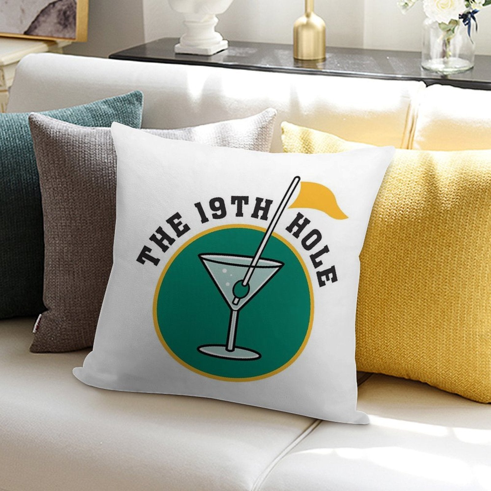 Golf 19th Hole Soft Luxury Feel Throw Pillow