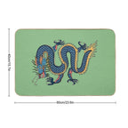 TIBETAN DRAGON RUG-turquoise  Stain-Proof Bath Mat