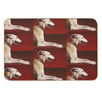 Whippet On Red  Eco-Friendly Bath Mat