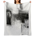 Black White Abstract Sustainable Throw Blanket