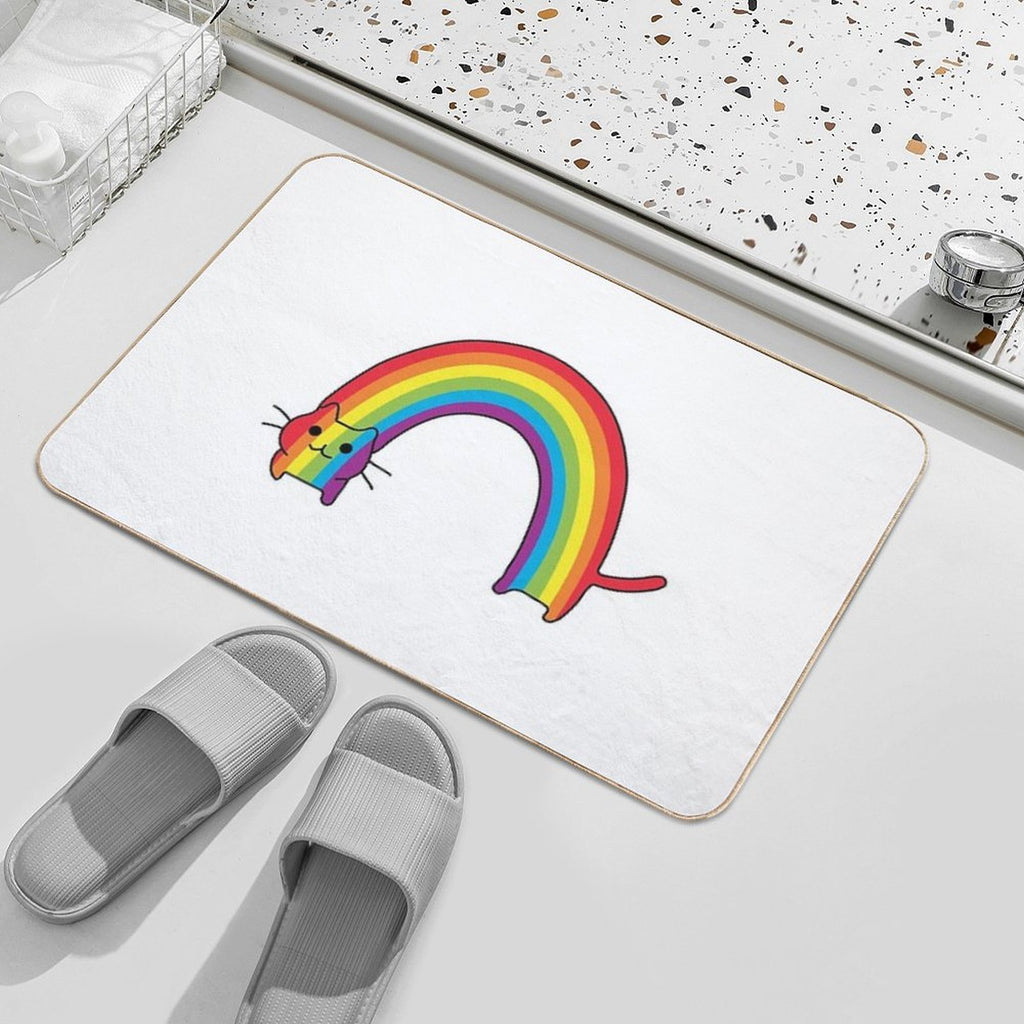 Rainbow Cat  Pet-Safe Bath Mat