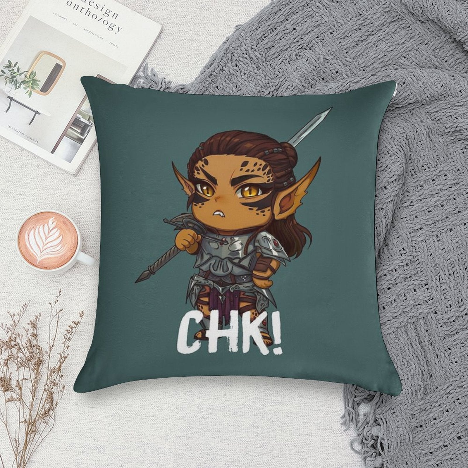 Chibi Lae'zel Soft Warmth Comfort Throw Pillow