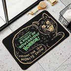 Vintage Halloween Black Cat  Pet-Safe Bath Mat