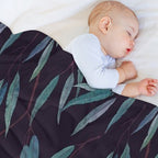 Eucalyptus Leaves Shrink-resistant Throw Blanket