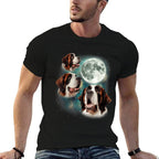 Three St Bernard Moon  3 Rescue Dog Howling Meme Canine Pup Men Women  Versatile T-Shirt