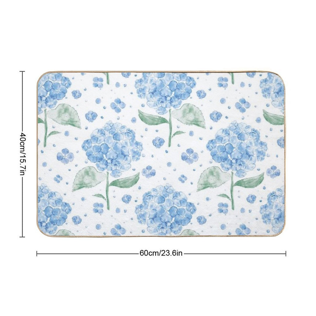 Watercolour Purple Hydrangea Flower Pattern  Fade-Resistant Bath Mat