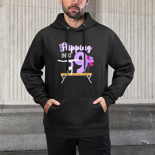 9th Gymnastics Birthday Party Nine Year Old Gymnast Girl Versatile Streetwear Hoodie