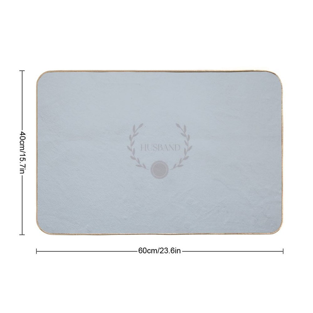 Husband Silver Laurel Wreath with Sun Plate on Silver Foil Background Wedding by Voluting  Long-Lasting Bath Mat