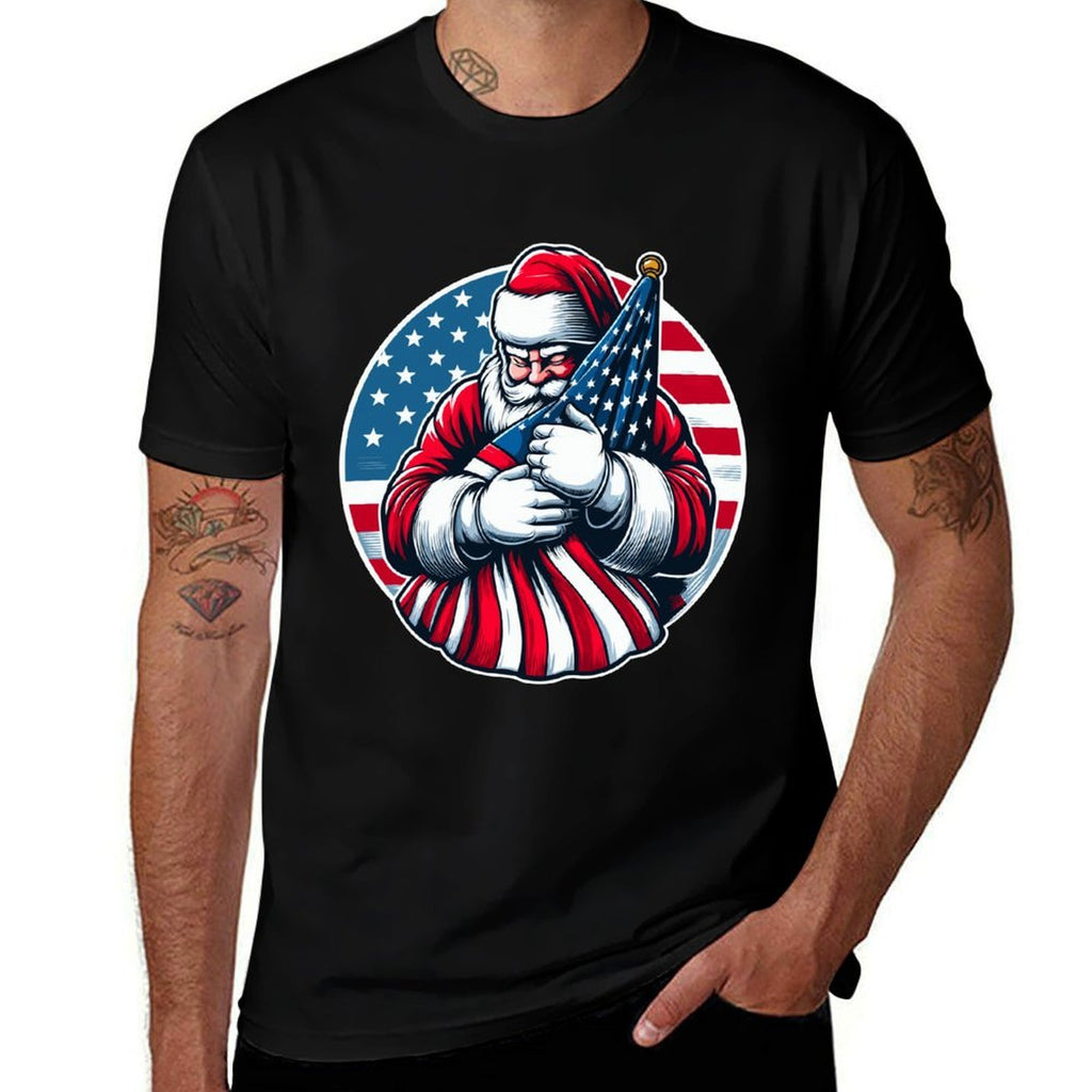 Patriotic Santa Claus For Men Women USA Christmas  Classic T-Shirt