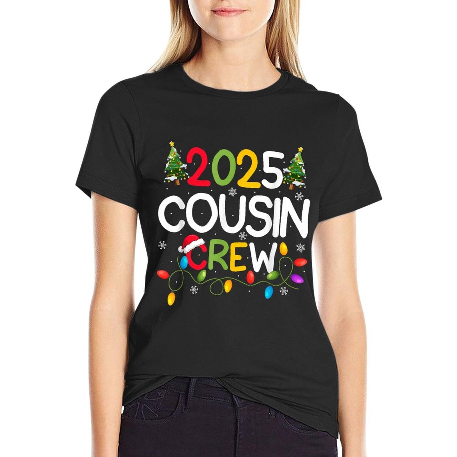 Cousin Crew 2025 Christmas Family Adult Kids Holiday Xmas  Relaxed-fit T-Shirt