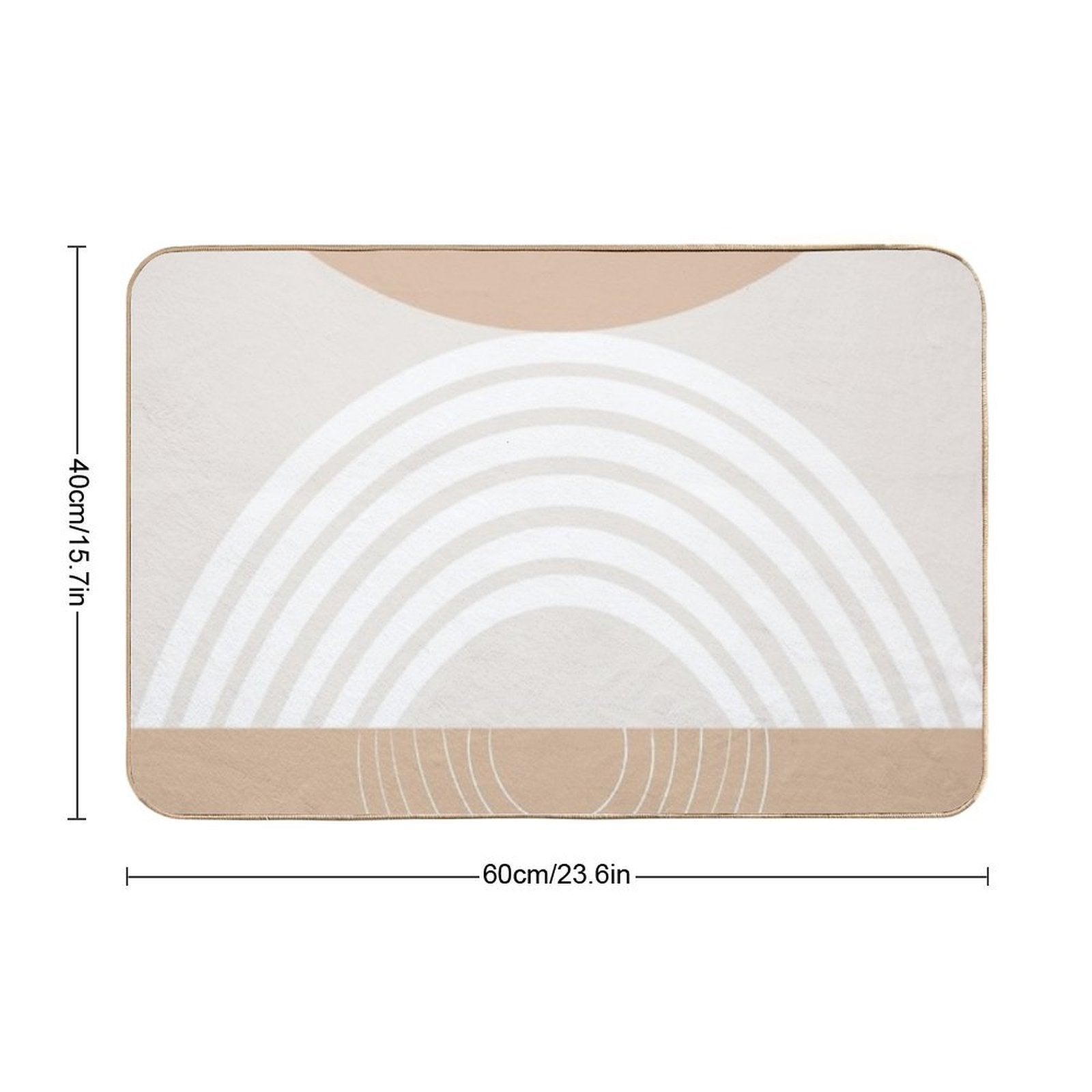 Warm Beige Sun Arch Balance #2 #minimal #abstract #art  Repositionable Bath Mat