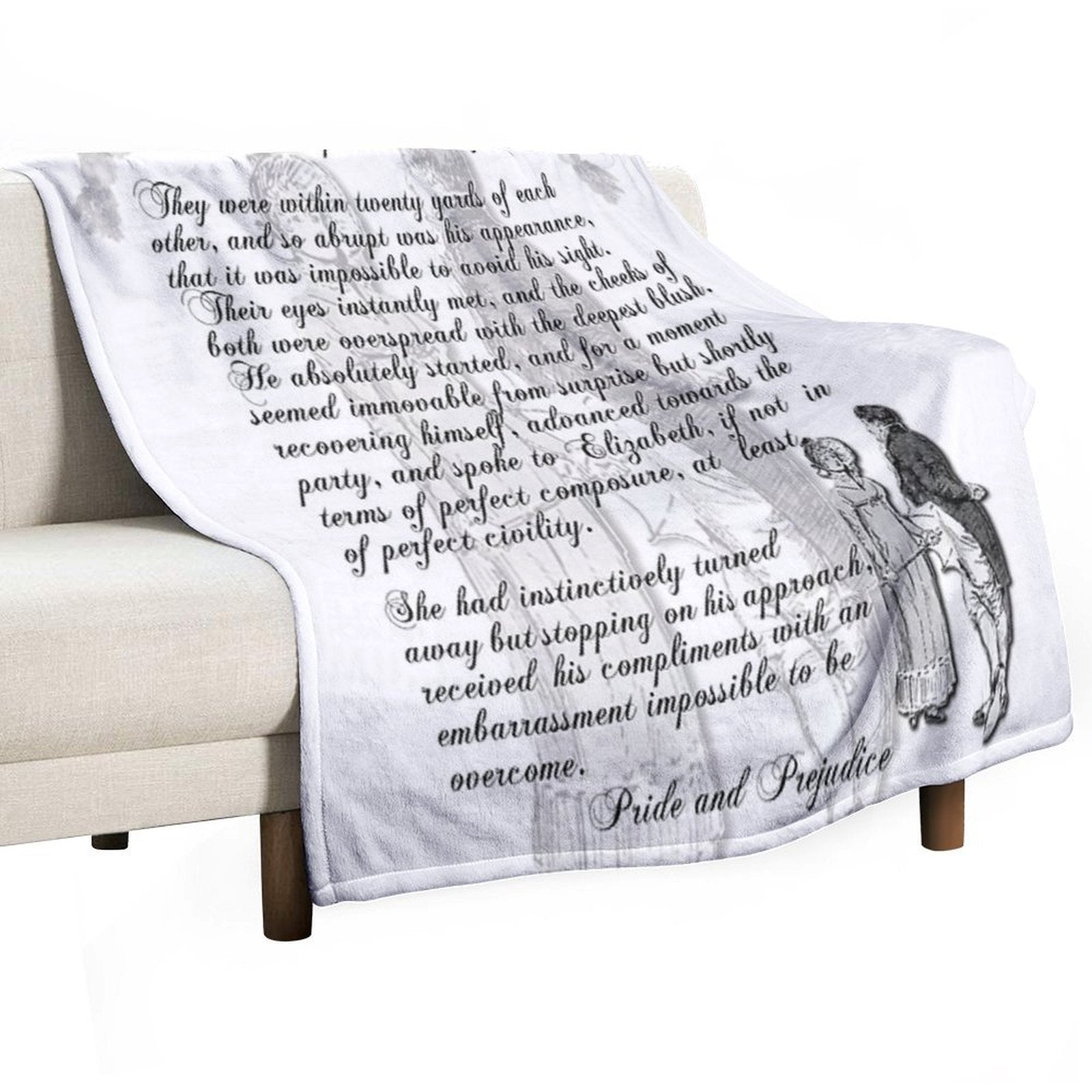 Pride And Prejudice Quote—Jane Austen Themed Wrinkle-free Throw Blanket