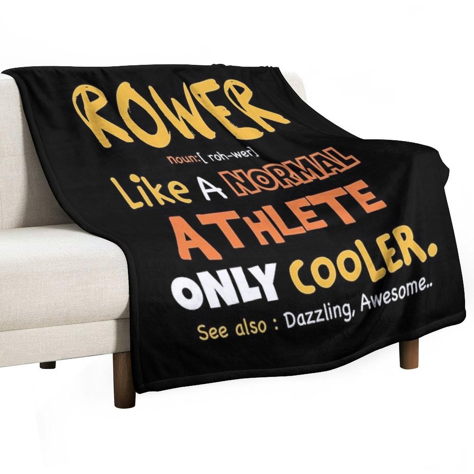 Funny Rower Definition   Rowing Athlete  Rowing College  Rowing Gift Idea Velvety-soft Throw Blanket
