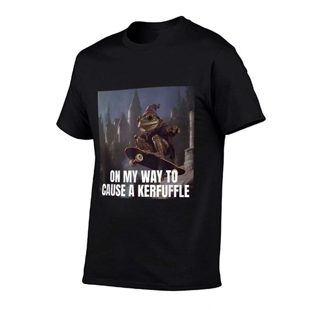 On My Way To Cause A Kerfuffle Frog Meme  Easy-care T-Shirt