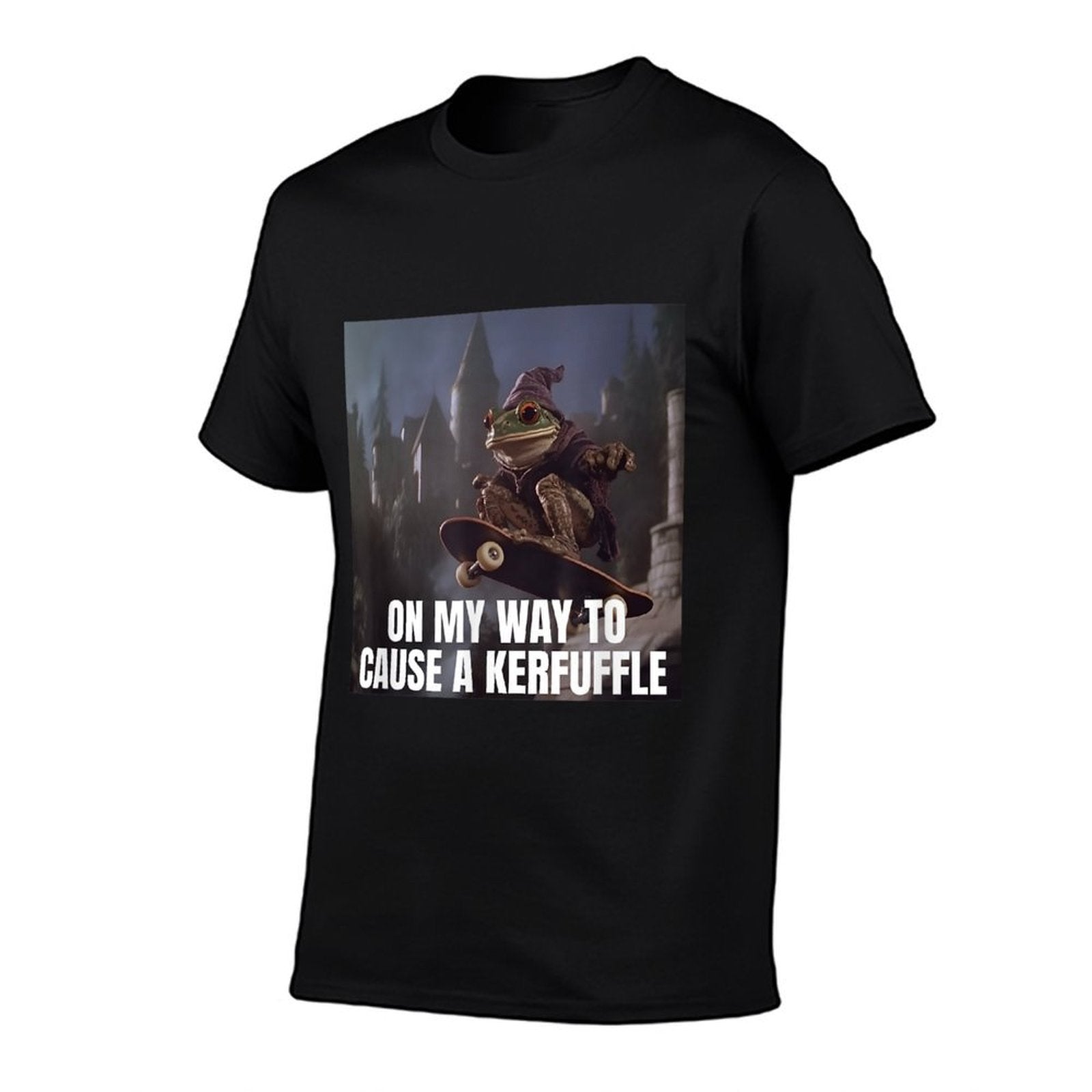 On My Way To Cause A Kerfuffle Frog Meme  Easy-care T-Shirt