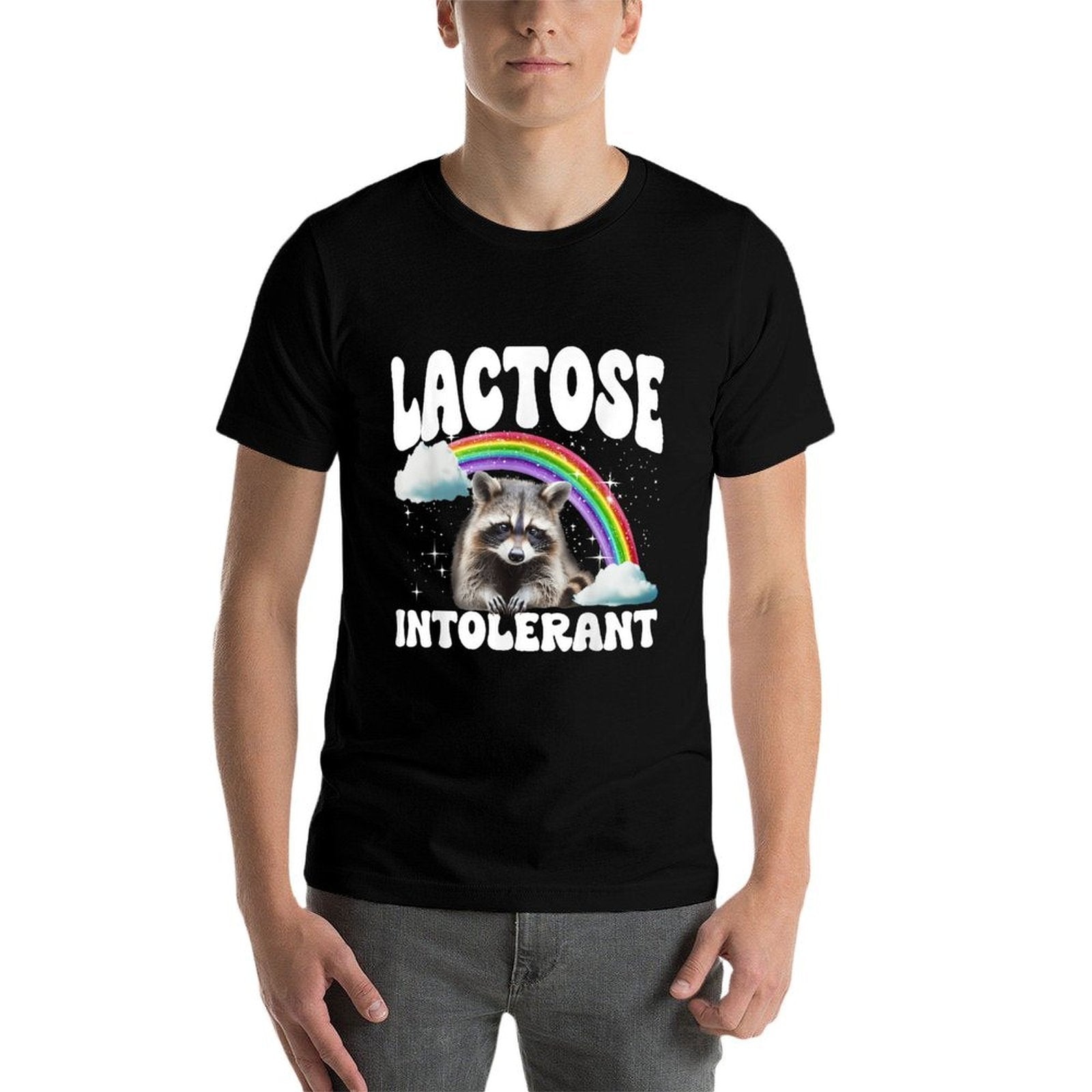 Lactose Intolerant Raccoon Meme Culture  Stretchy T-Shirt